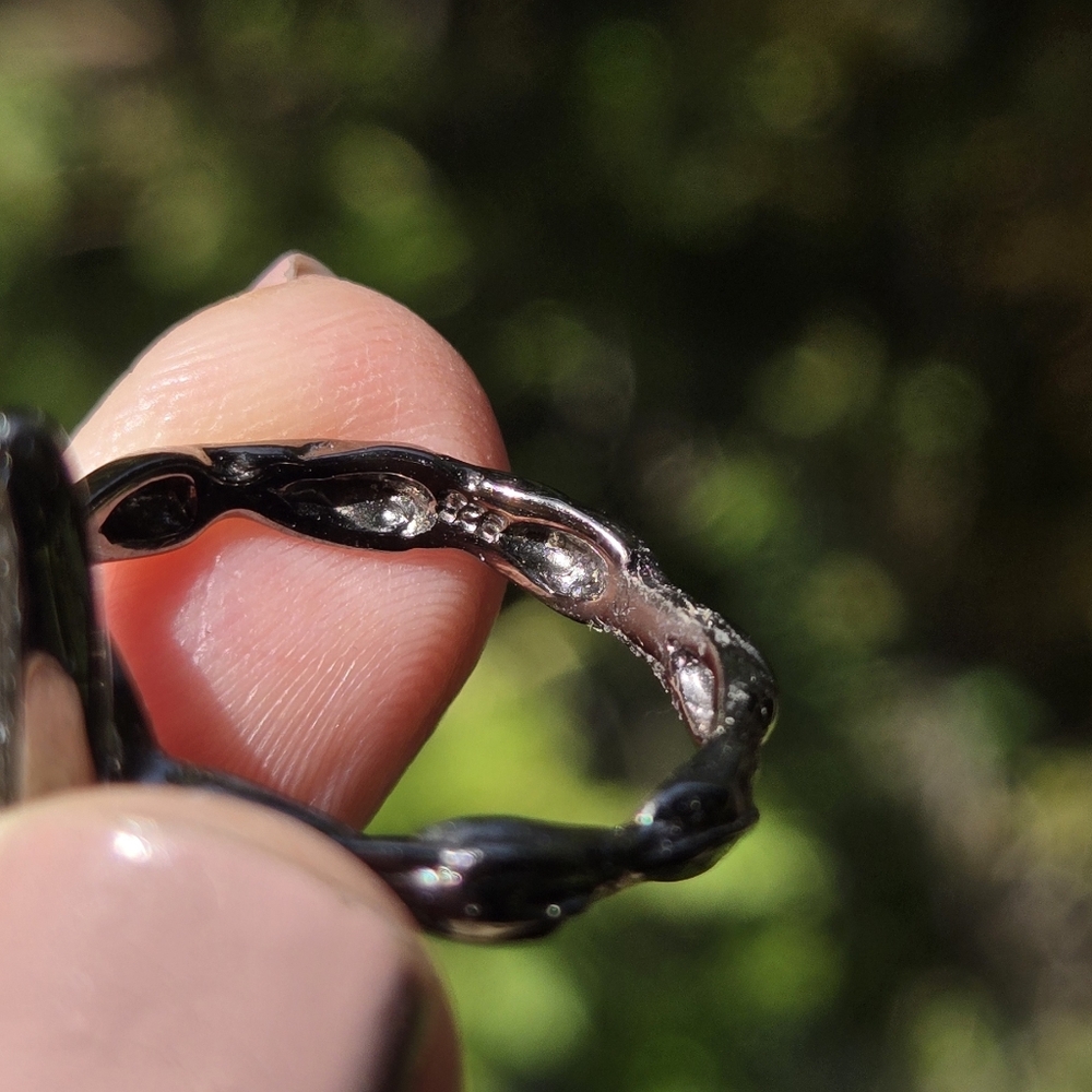 HOST PICK 🎉🎊Garden Agate 14k Natural Gemstone Sterling Rhodium & Gold Ring Sz9 - Picture 8 of 8